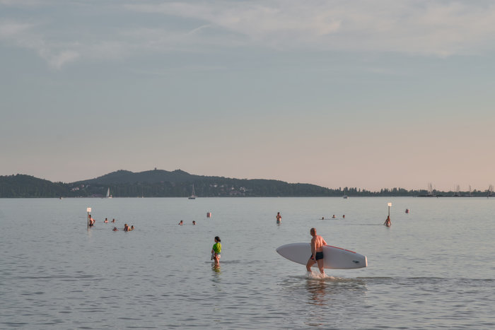 Paddle boarding at lake Balaton
