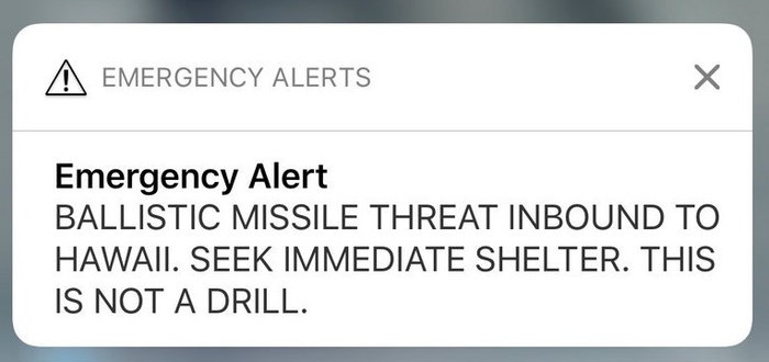 Acidental nucelar attack message